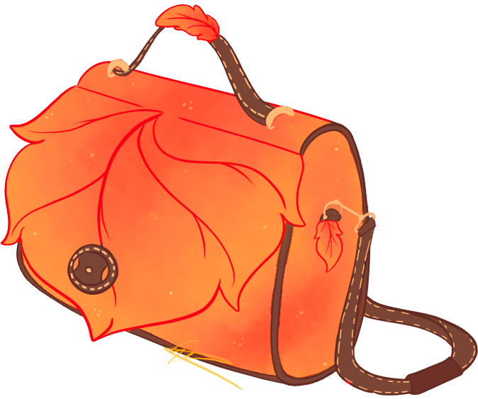 Orange Leaf Messenger Bag